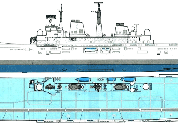 Корабль HMS Invincible RO-5 [Light Carrier] - чертежи, габариты, рисунки